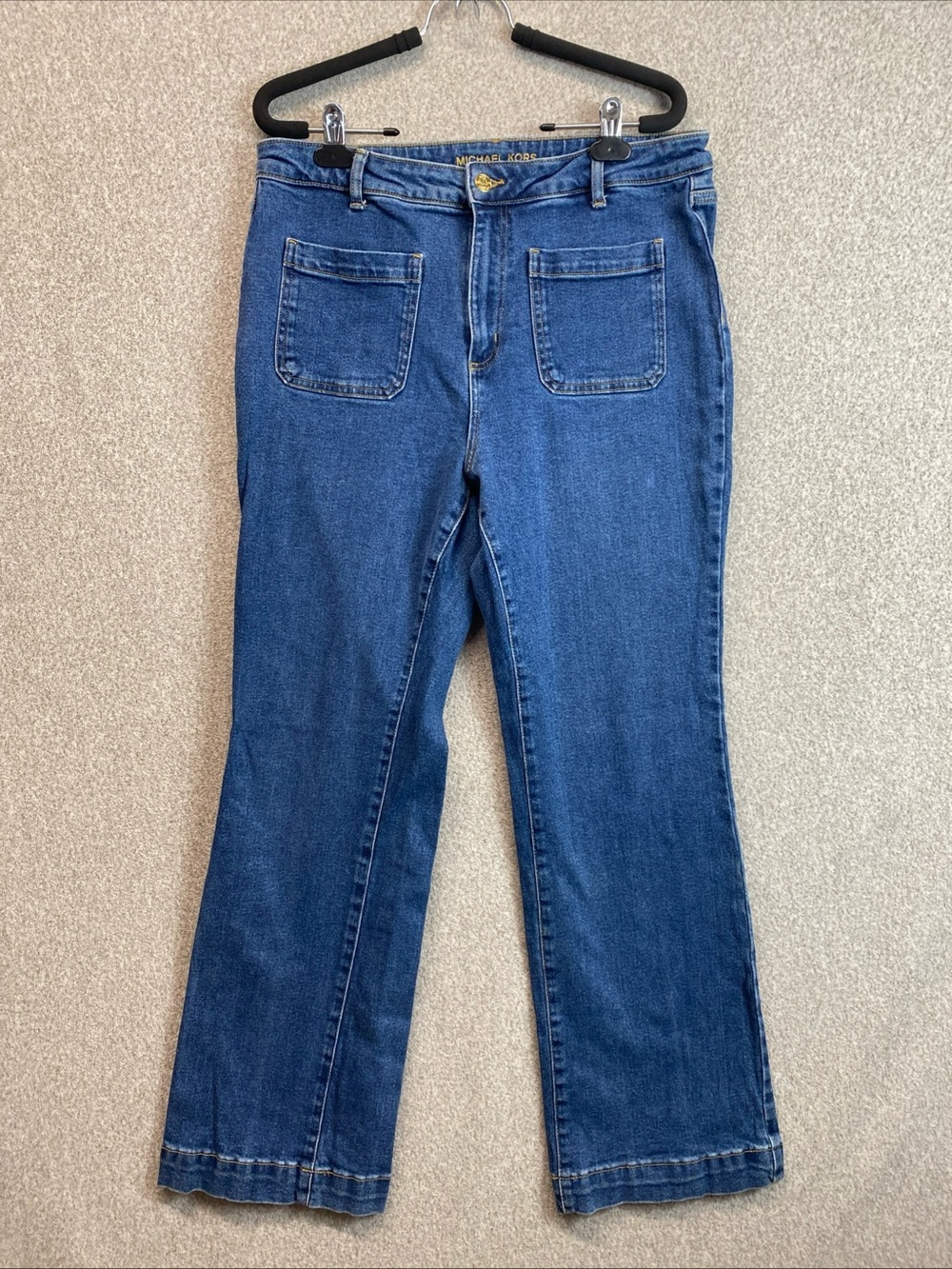 Michael Kors Pocket Front bootcut Flare Jeans Size 14 Hi Waist Inseam 30” Sailor